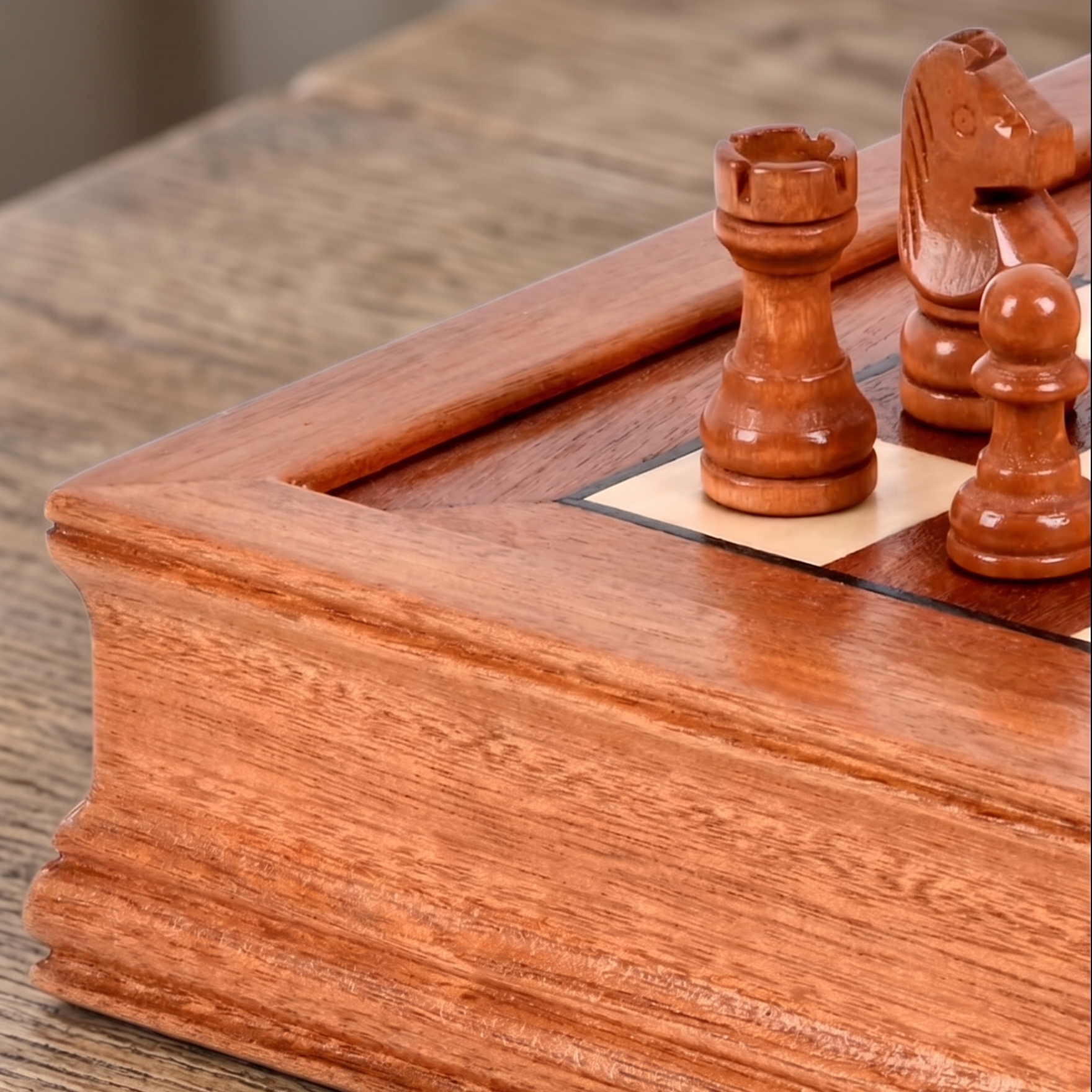 The Vault maple chess set overview